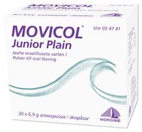 MOVICOL JUNIOR PLAIN jauhe oraaliliuosta varten, annospussi 30 kpl
