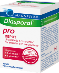 Diasporal Magnesium depot +B-vitamiini Complex 30 kpl