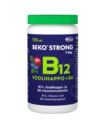 Beko Strong B12+foolihappo+B6 mustikka-karpalo 150 purutabl